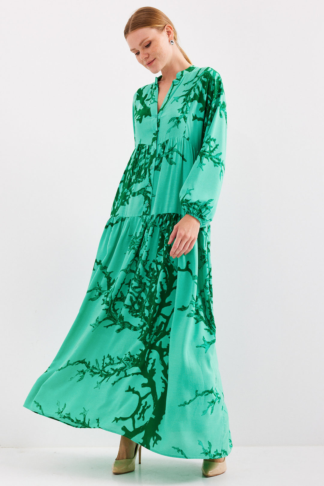 BGD Women Woman Dark Green Viscose Hijab Dress 2423 - Parkland