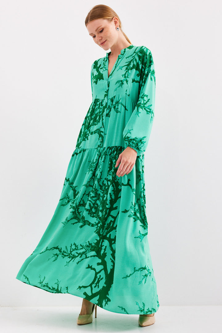 BGD Women Woman Dark Green Viscose Hijab Dress 2423 - Parkland