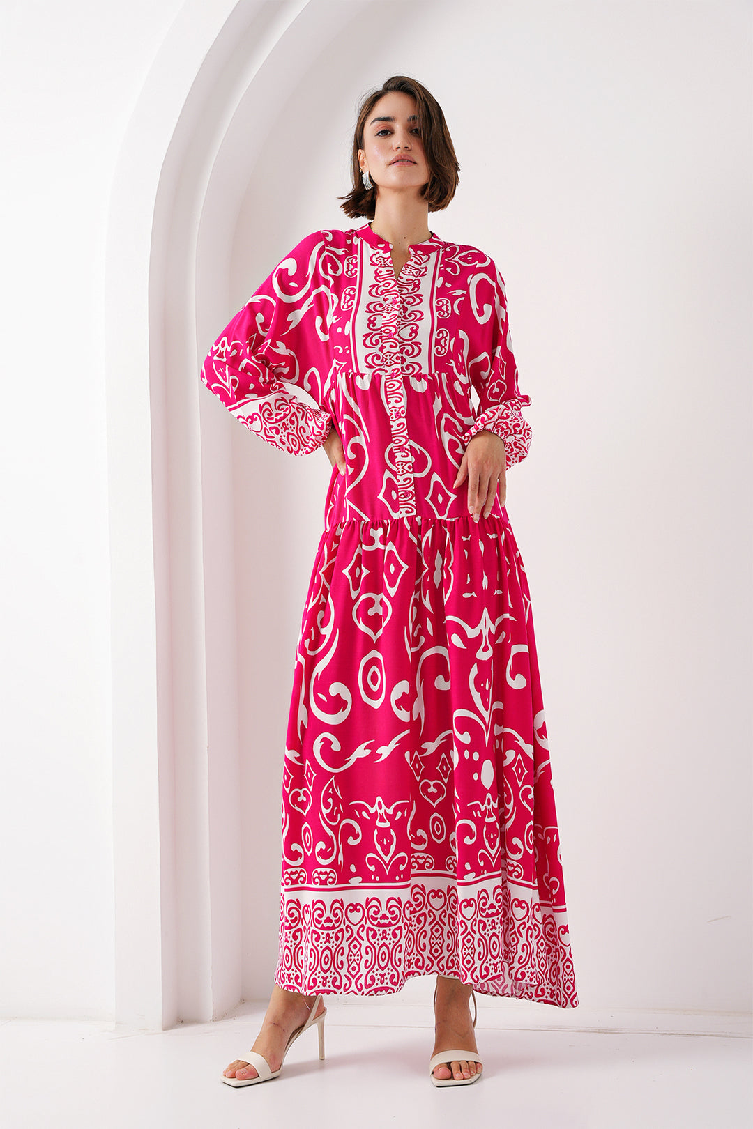 BGD Women Authentic Patterned Dress - L. Fuchsia - Springfield