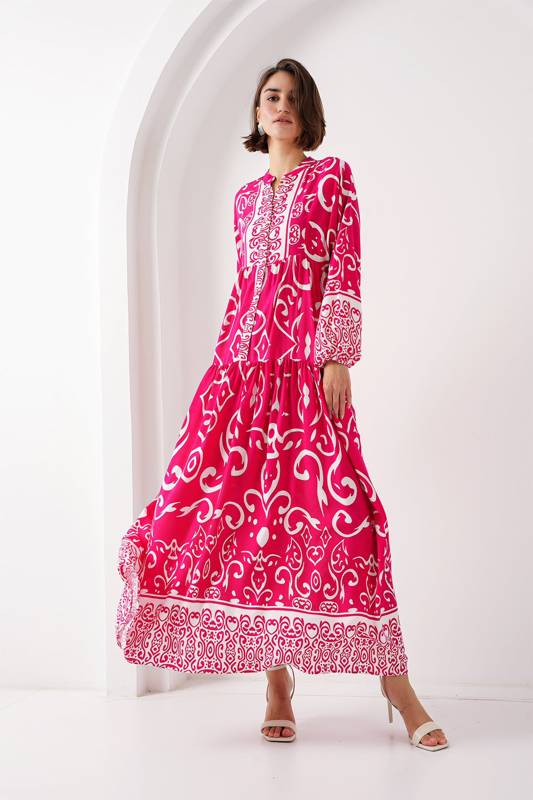 BGD Women Authentic Patterned Dress - L. Fuchsia - Springfield