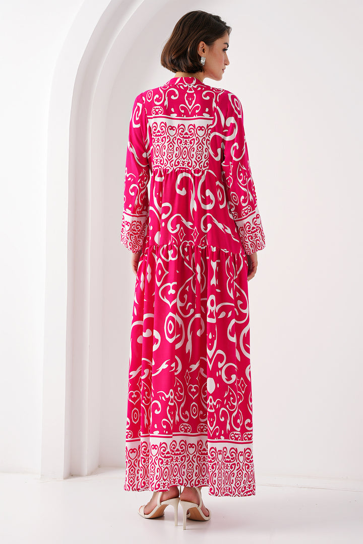 BGD Women Authentic Patterned Dress - L. Fuchsia - Springfield