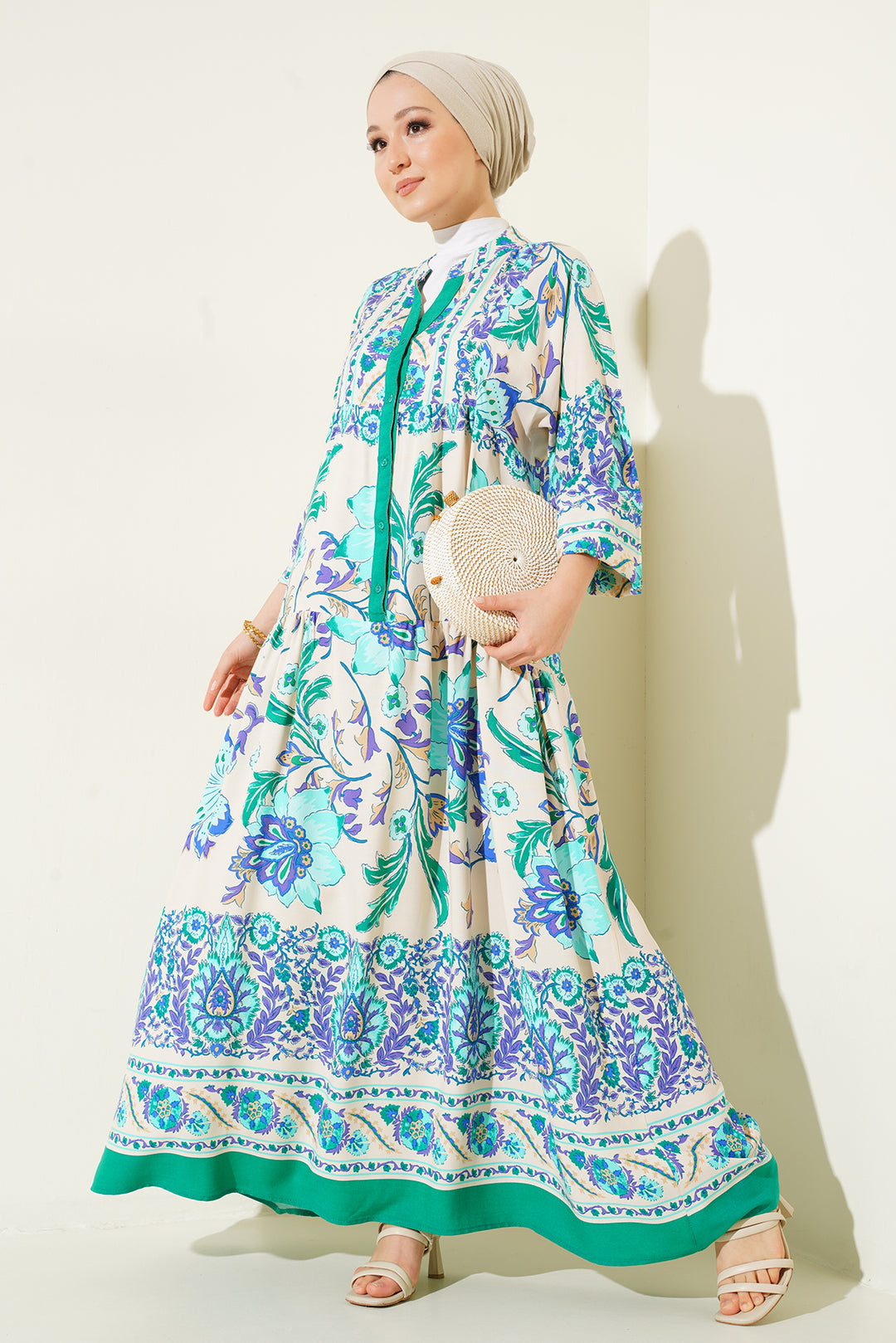 BGD Women Authentic Patterned Dress - M. Green - Bollate