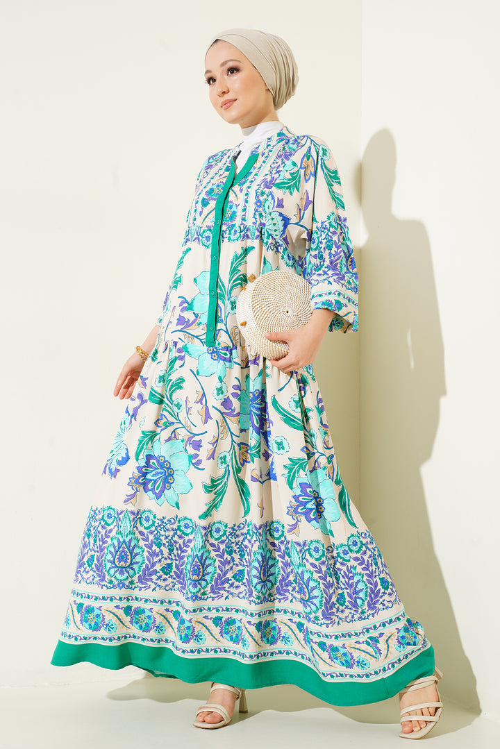 BGD Women Authentic Patterned Dress - M. Green - Bollate
