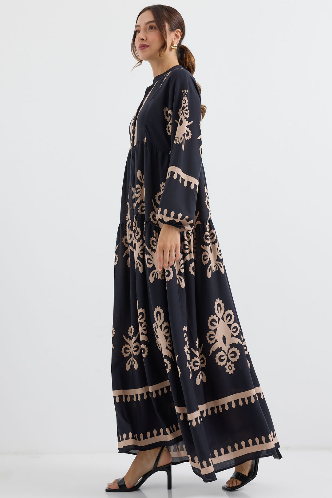 BGD Women Authentic Patterned Dress - Black - Avondale