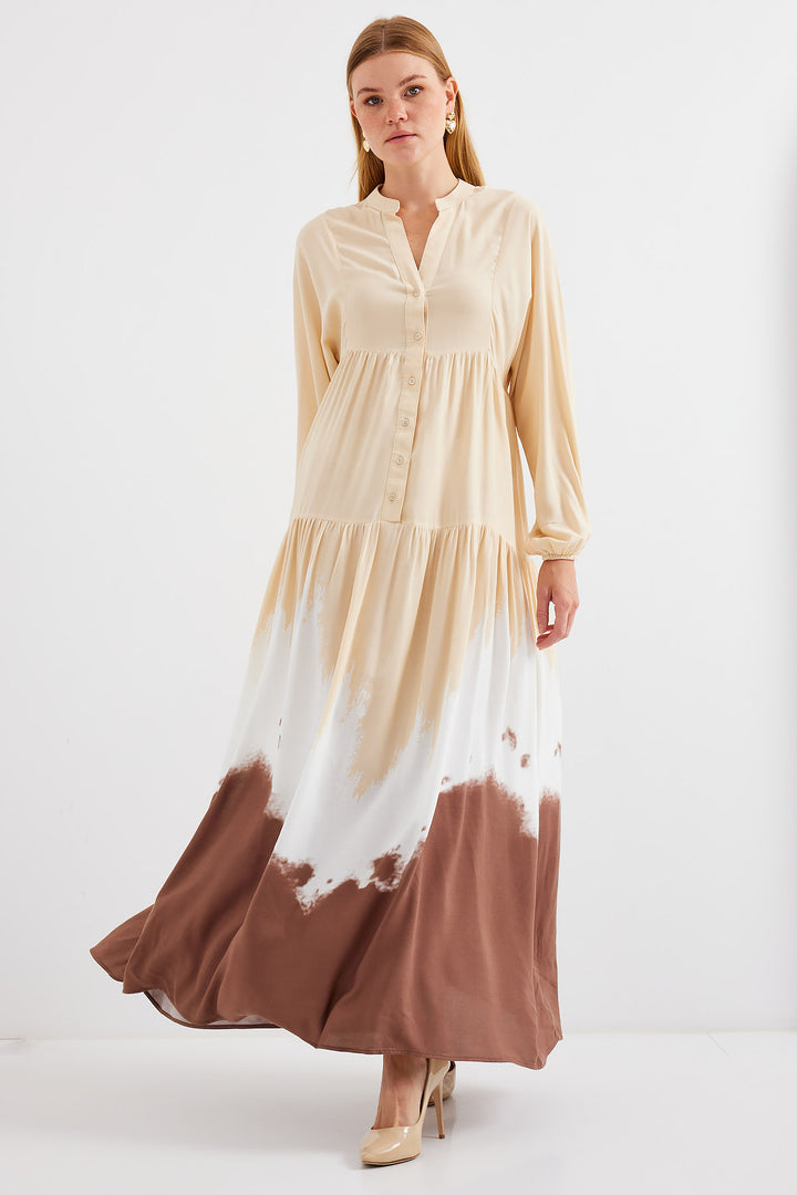 BGD Women Authentic Patterned Dress - T. Brown - Avondale