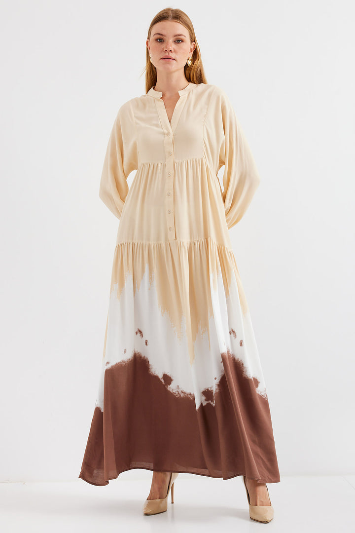 BGD Women Authentic Patterned Dress - T. Brown - Avondale