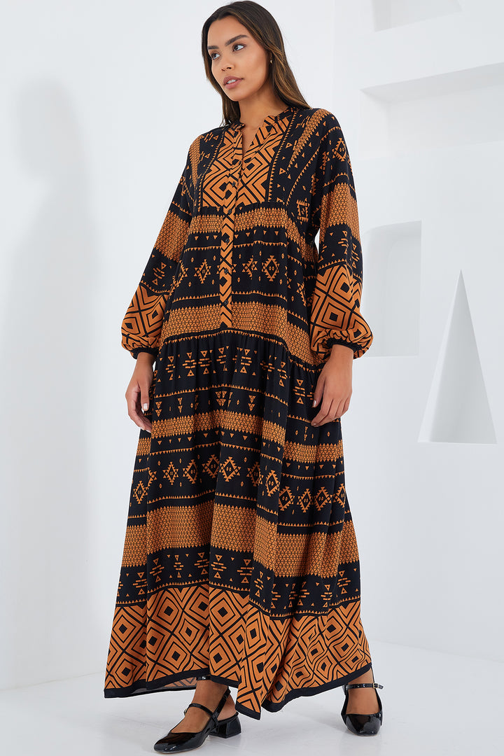 BGD Women Woman Taba Black Viscose Hijab Dress 2423 - Avondale