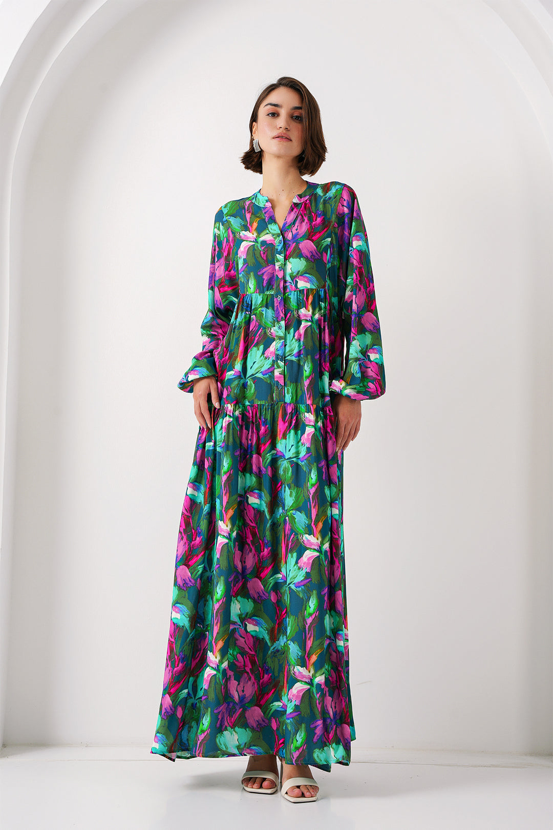 BGD Women Authentic Patterned Dress - Y.Emerald - Avondale