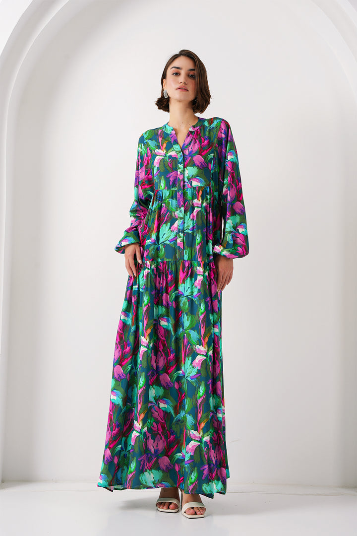 BGD Women Authentic Patterned Dress - Y.Emerald - Avondale