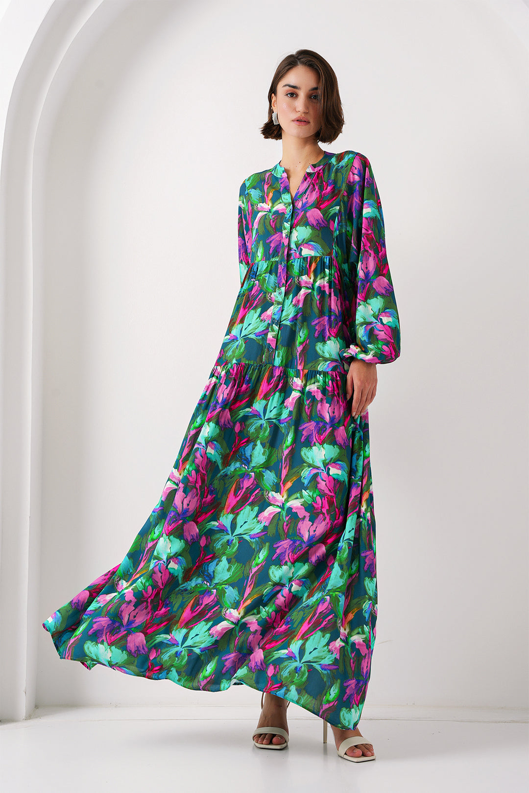 BGD Women Authentic Patterned Dress - Y.Emerald - Avondale