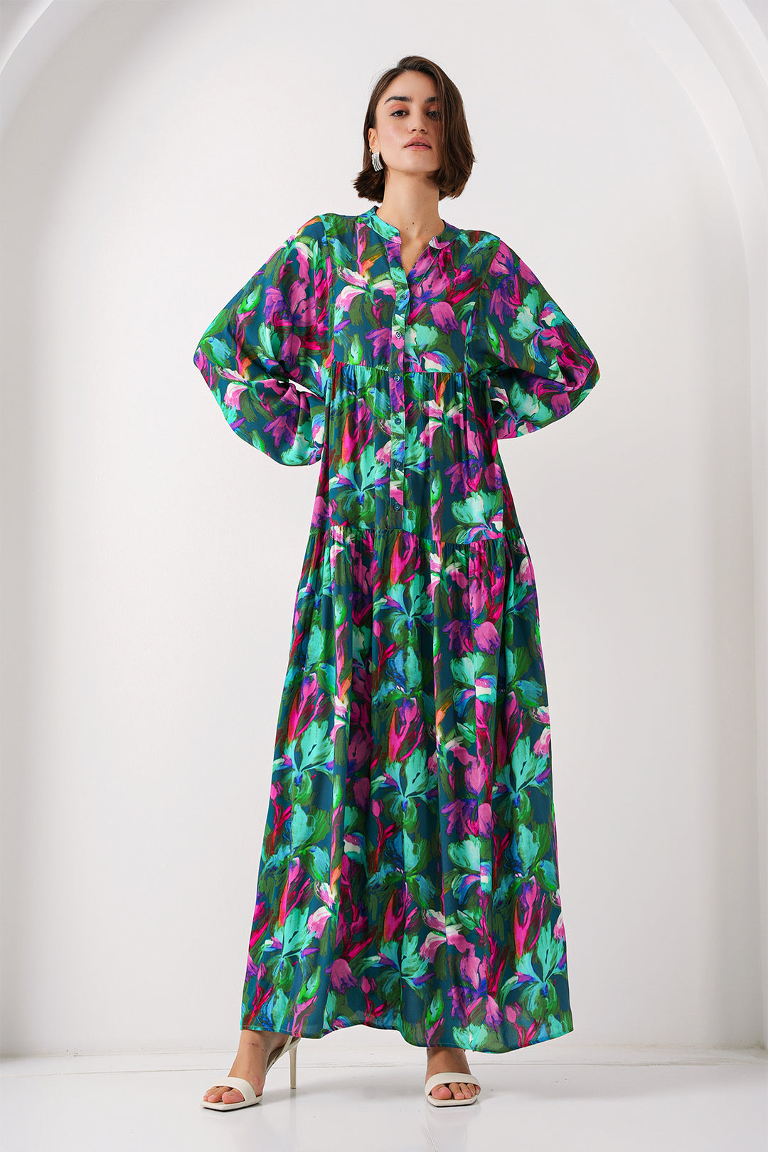 BGD Women Authentic Patterned Dress - Y.Emerald - Avondale