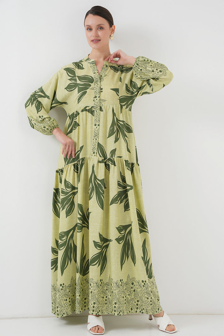 BGD Women Authentic Patterned Dress - Green 4 - Morelia