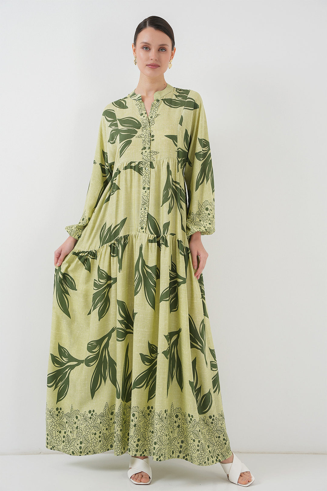 BGD Women Authentic Patterned Dress - Green 4 - Morelia