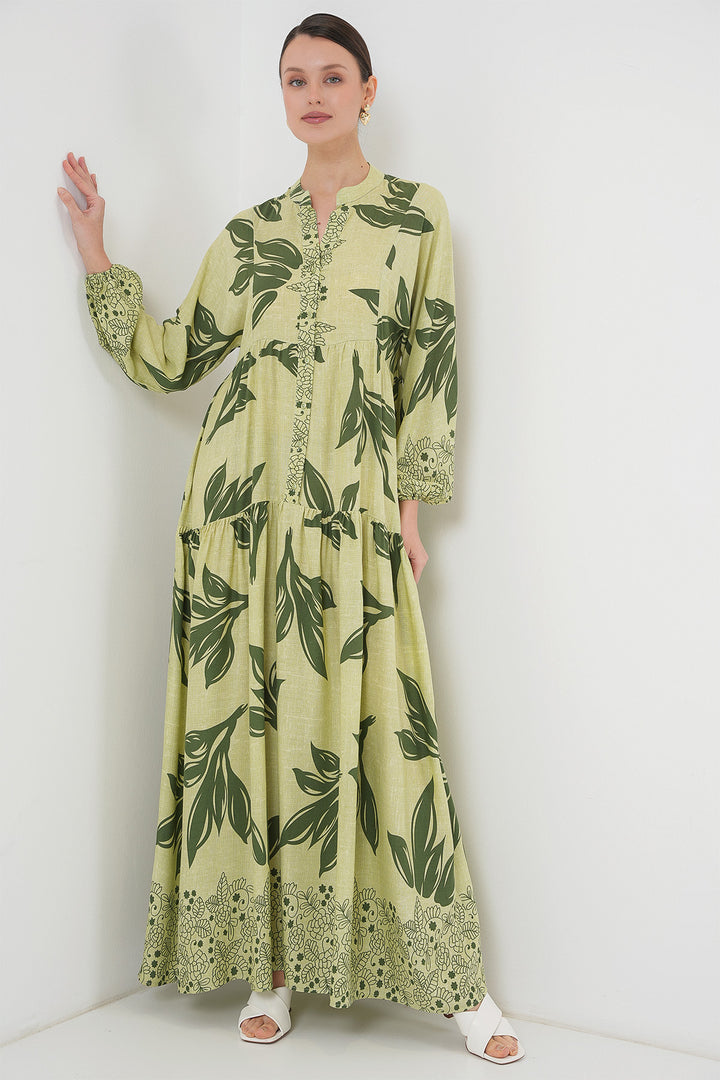 BGD Women Authentic Patterned Dress - Green 4 - Morelia