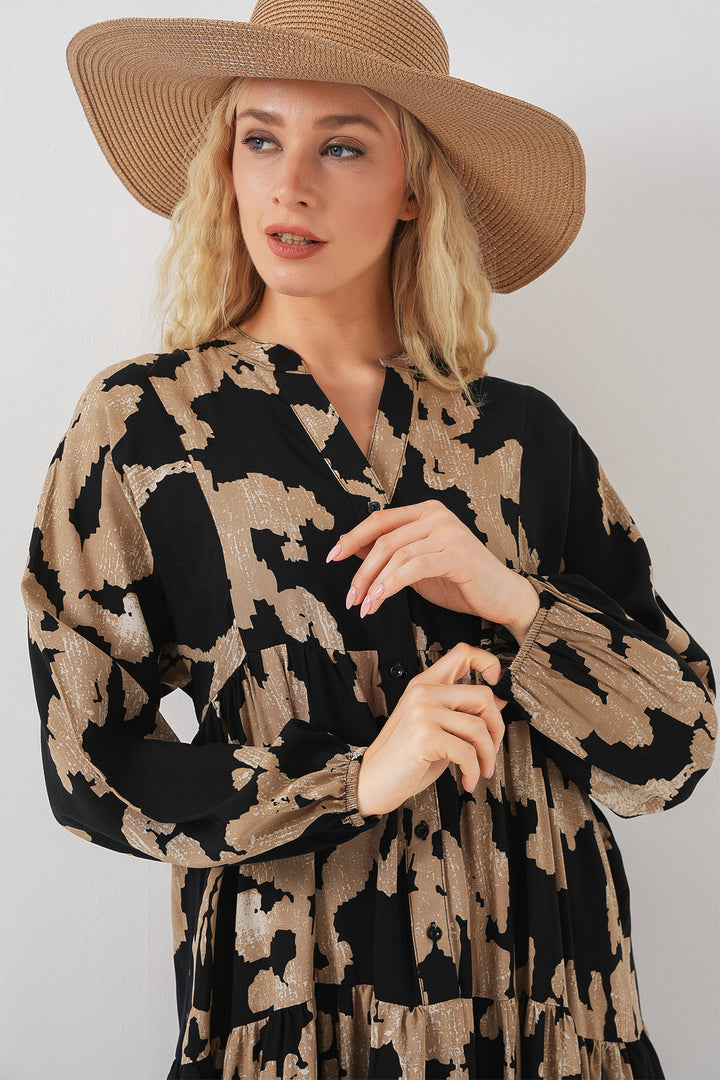 BGD Women Authentic Patterned Hijab Dress - A.Beige - Cwmbran