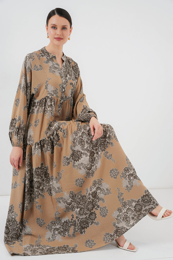 BGD Women Authentic Patterned Hijab Dress - A. Mink - Comitán