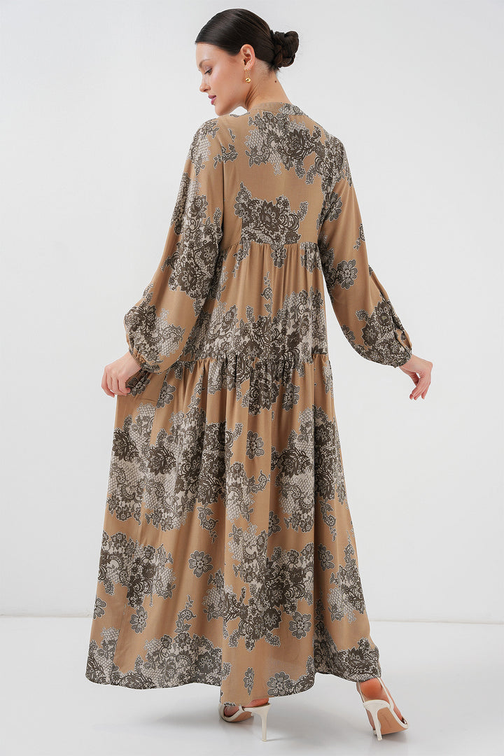 BGD Women Authentic Patterned Hijab Dress - A. Mink - Comitán
