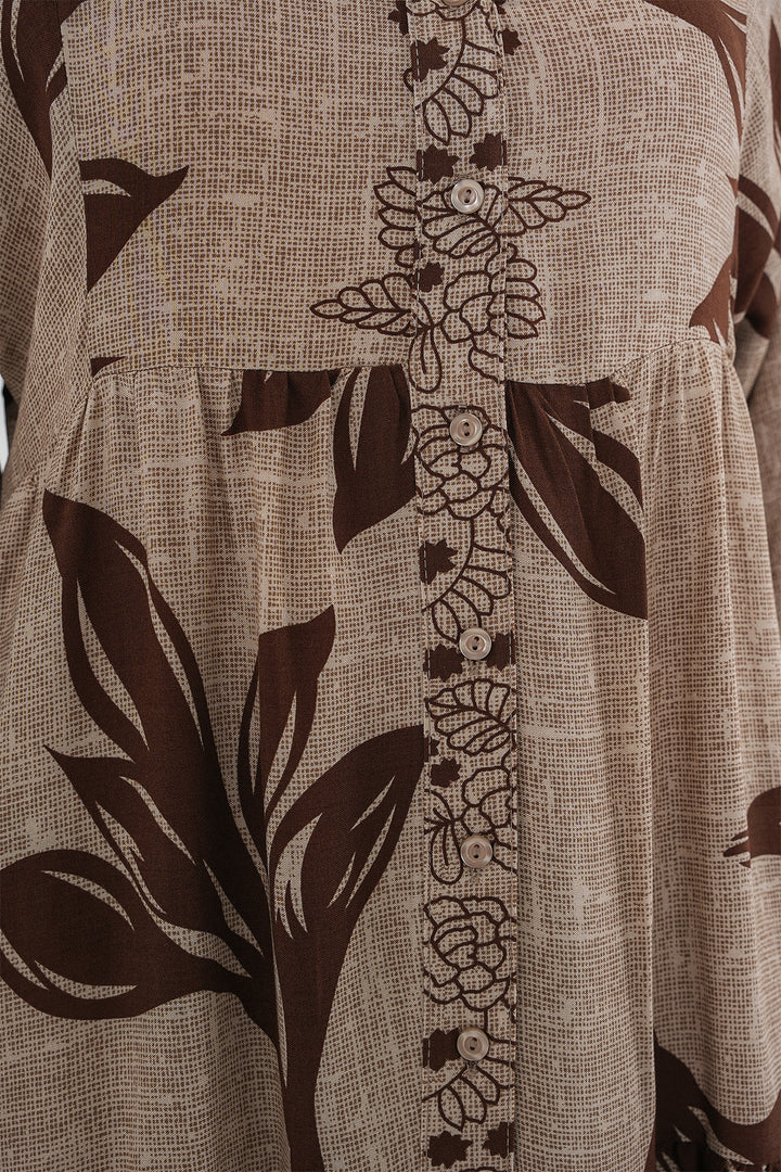 BGD Women Authentic Patterned Hijab Dress - Light Beige - Bad Oeynhausen