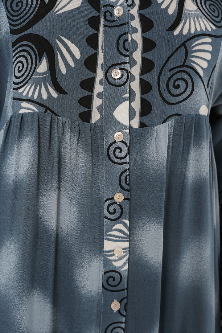 BGD Women Authentic Patterned Hijab Dress - Gray - Costa Mesa