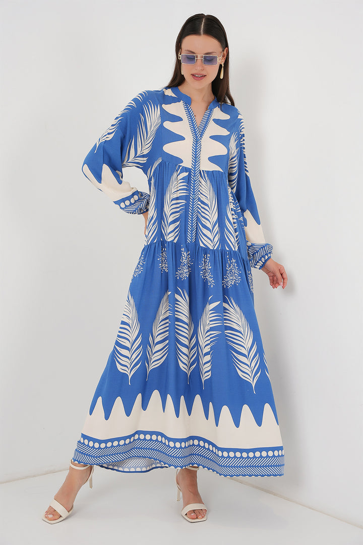 BGD Women Authentic Patterned Hijab Dress - H. Indigo - Schwäbisch Gmünd
