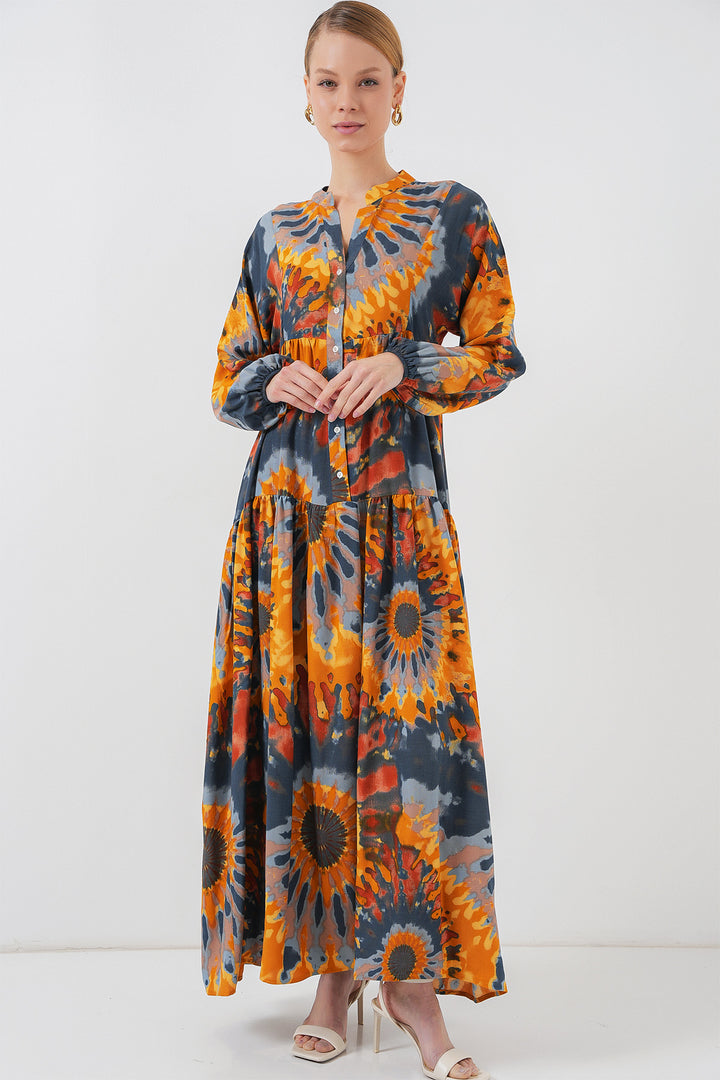 BGD Women Authentic Patterned Hijab Dress - L. Orange - Eastvale