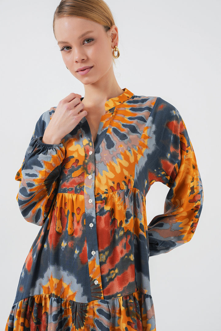 BGD Women Authentic Patterned Hijab Dress - L. Orange - Eastvale