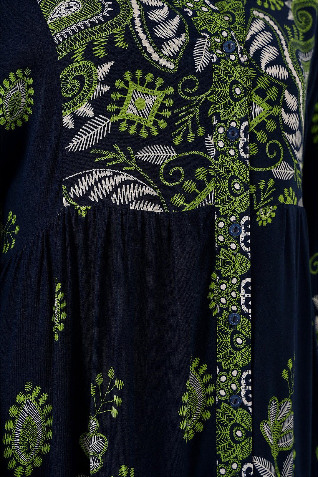 BGD Women Authentic Patterned Hijab Dress - Navy Blue 13 - Franklin