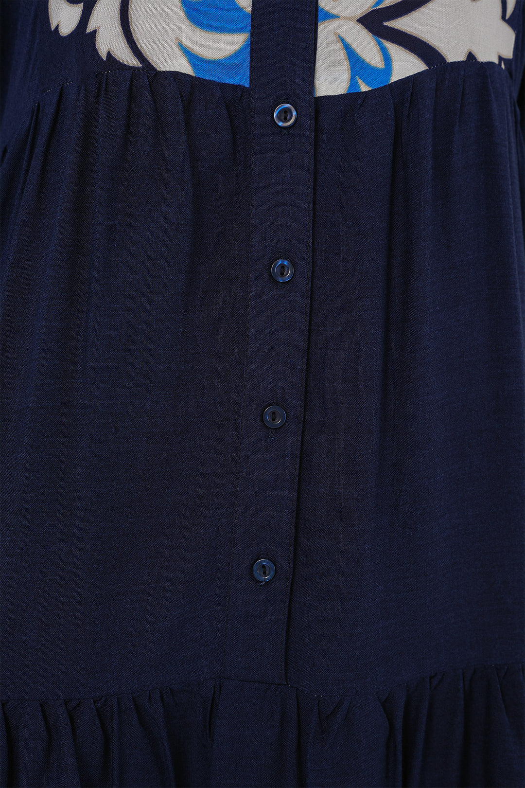 BGD Women Authentic Patterned Hijab Dress - Navy Blue 4 - Olney