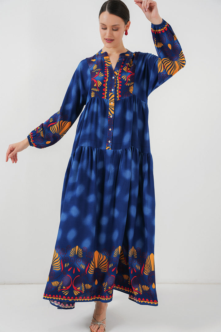 BGD Women Authentic Patterned Hijab Dress - Navy Blue 5 - Reutlingen