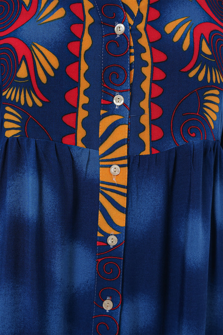 BGD Women Authentic Patterned Hijab Dress - Navy Blue 5 - Reutlingen