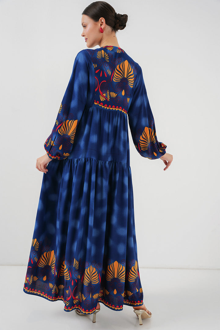 BGD Women Authentic Patterned Hijab Dress - Navy Blue 5 - Reutlingen