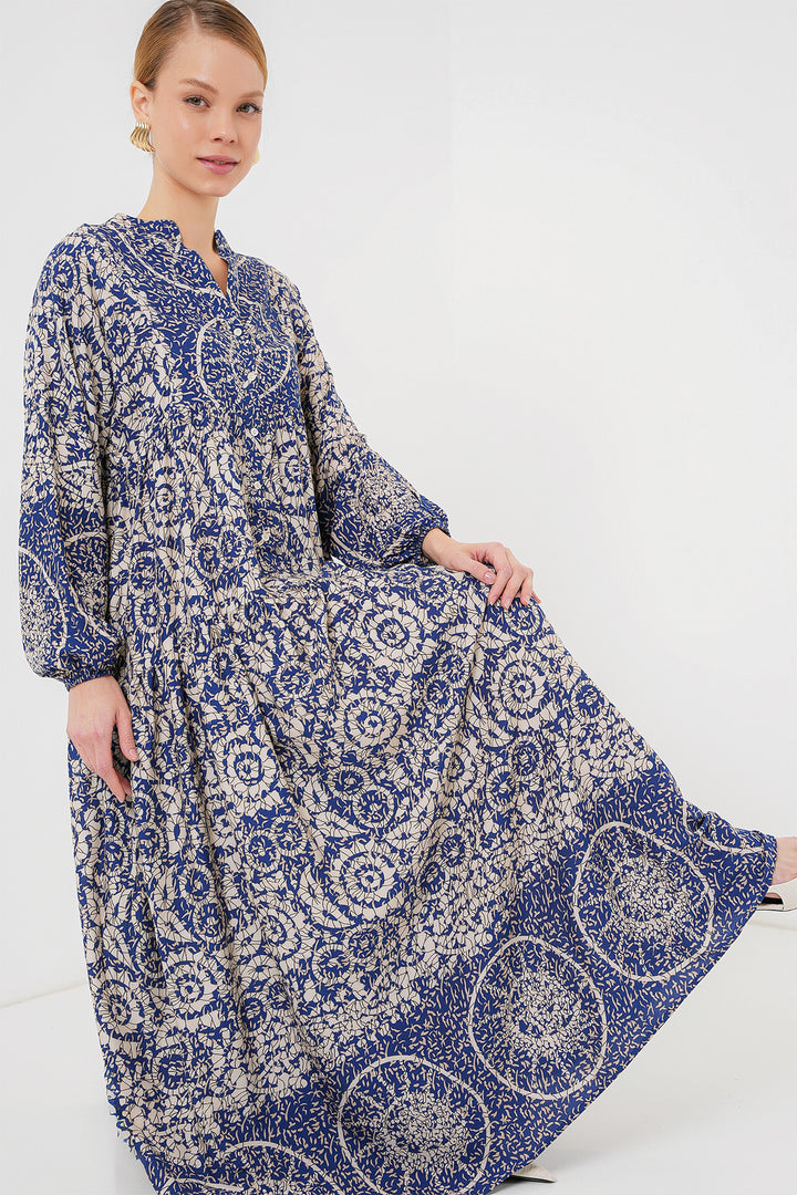 BGD Women Authentic Patterned Hijab Dress - Navy Blue 7 - Boulogne-Billancourt