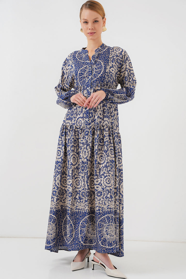 BGD Women Authentic Patterned Hijab Dress - Navy Blue 7 - Boulogne-Billancourt