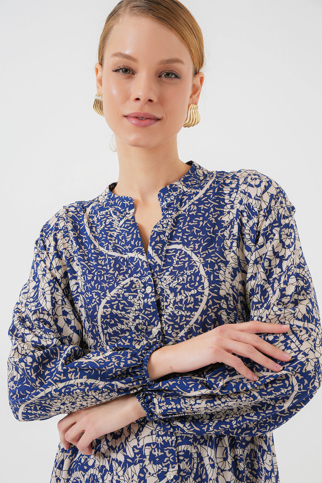 BGD Women Authentic Patterned Hijab Dress - Navy Blue 7 - Boulogne-Billancourt