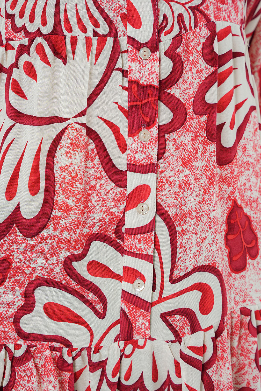 BGD Women Authentic Patterned Hijab Dress - N. Red - Vawkavysk