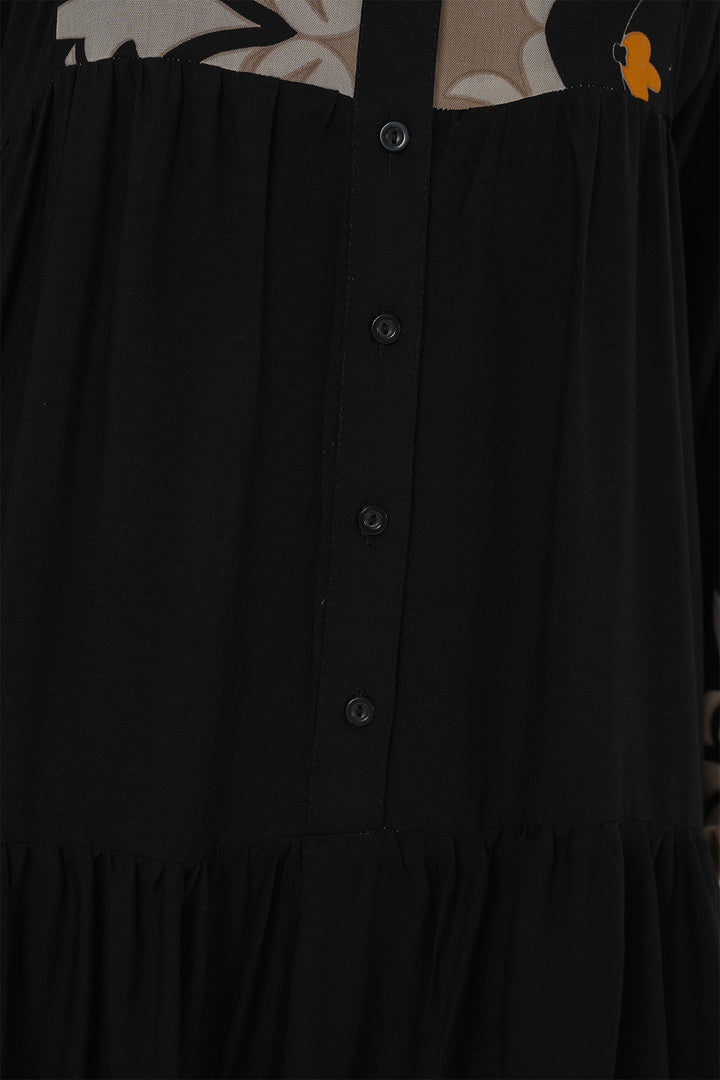 BGD Women Authentic Patterned Hijab Dress - Black 6 - Islip