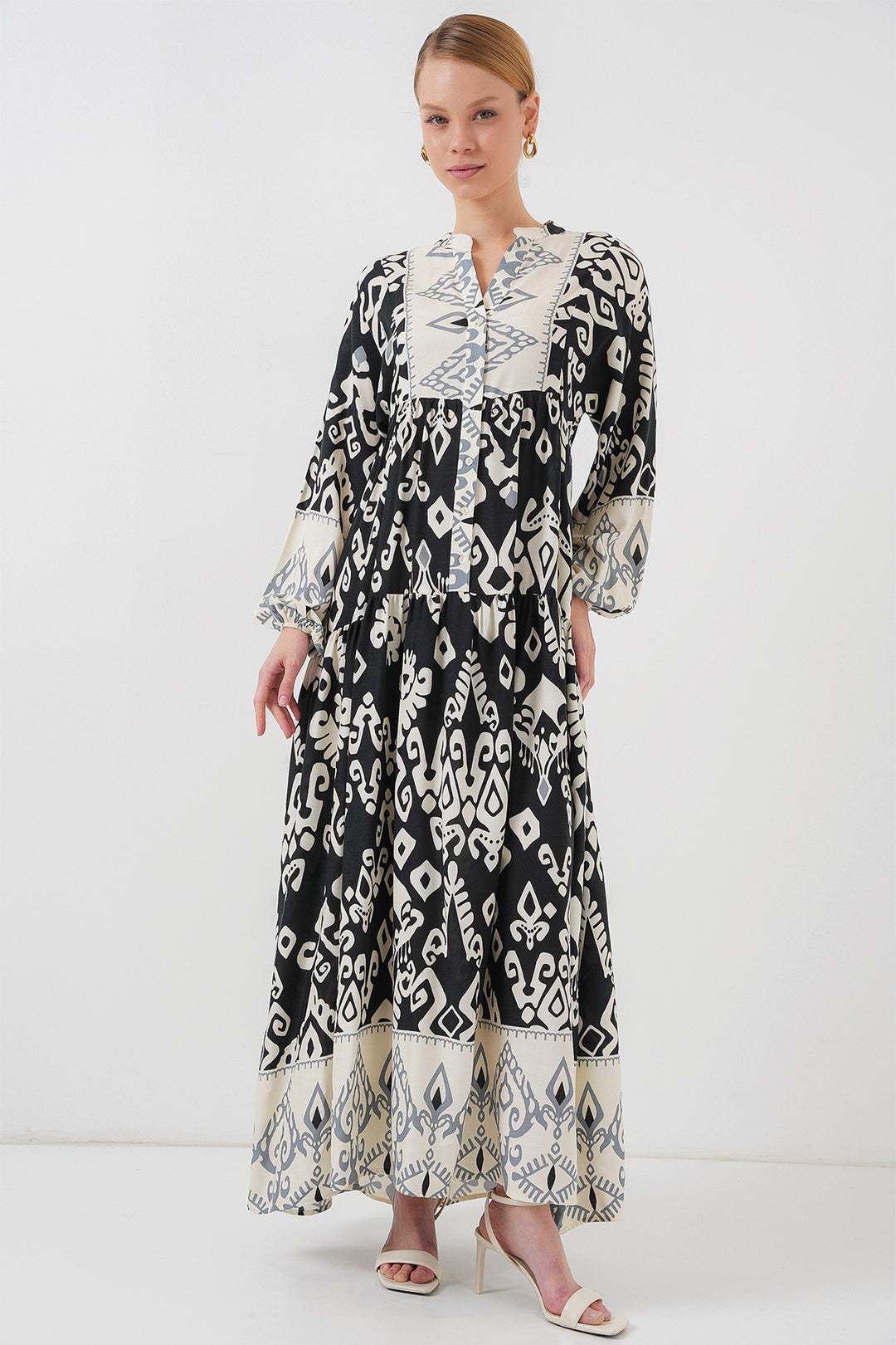 BGD Women Authentic Patterned Hijab Dress - Black 8 - Nova Kakhovka