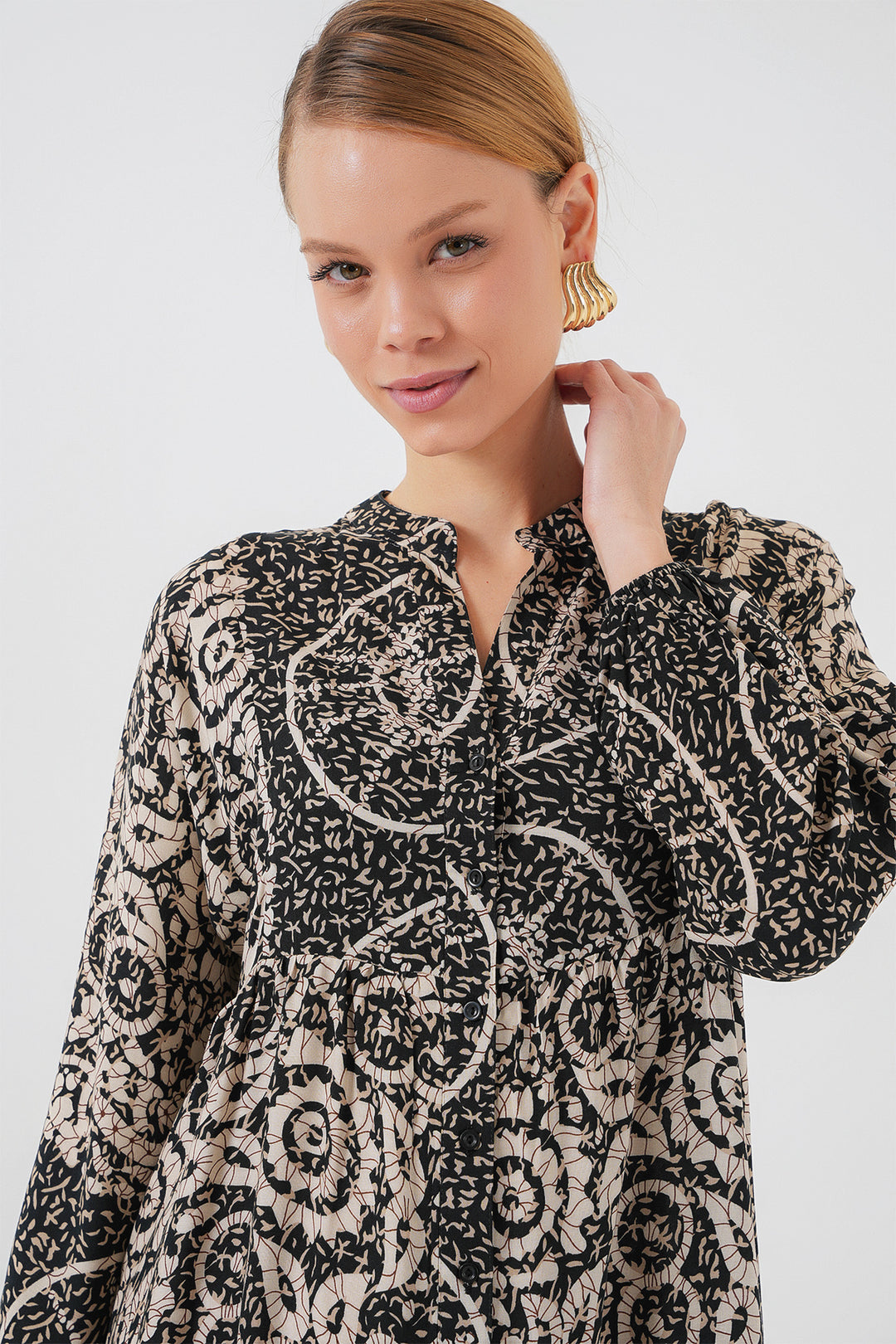 BGD Women Authentic Patterned Hijab Dress - Black 9 - Taxco de Alarcón