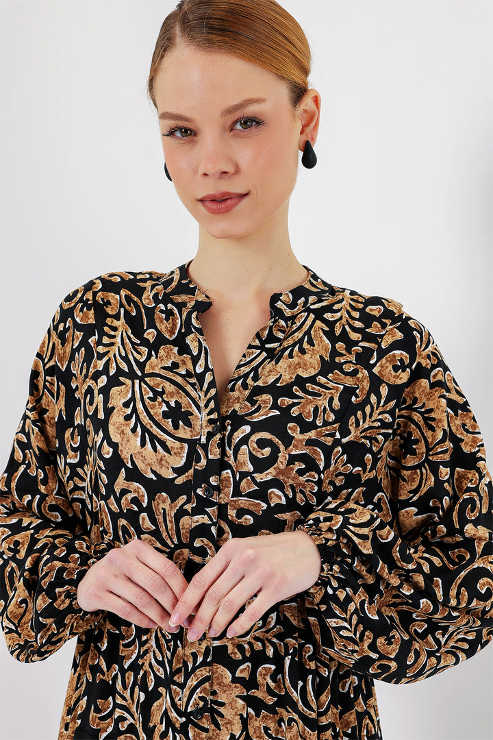 BGD Women Authentic Patterned Hijab Dress - Black10 - Adelanto