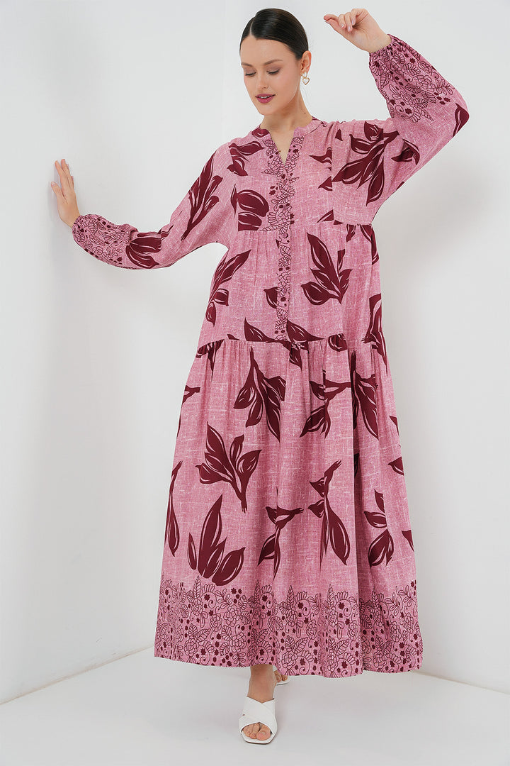 BGD Women Authentic Patterned Hijab Dress - Y. Rose Dry - Teaneck