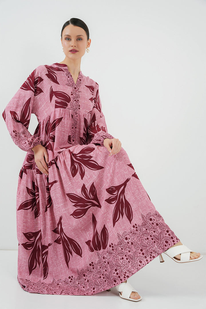 BGD Women Authentic Patterned Hijab Dress - Y. Rose Dry - Teaneck