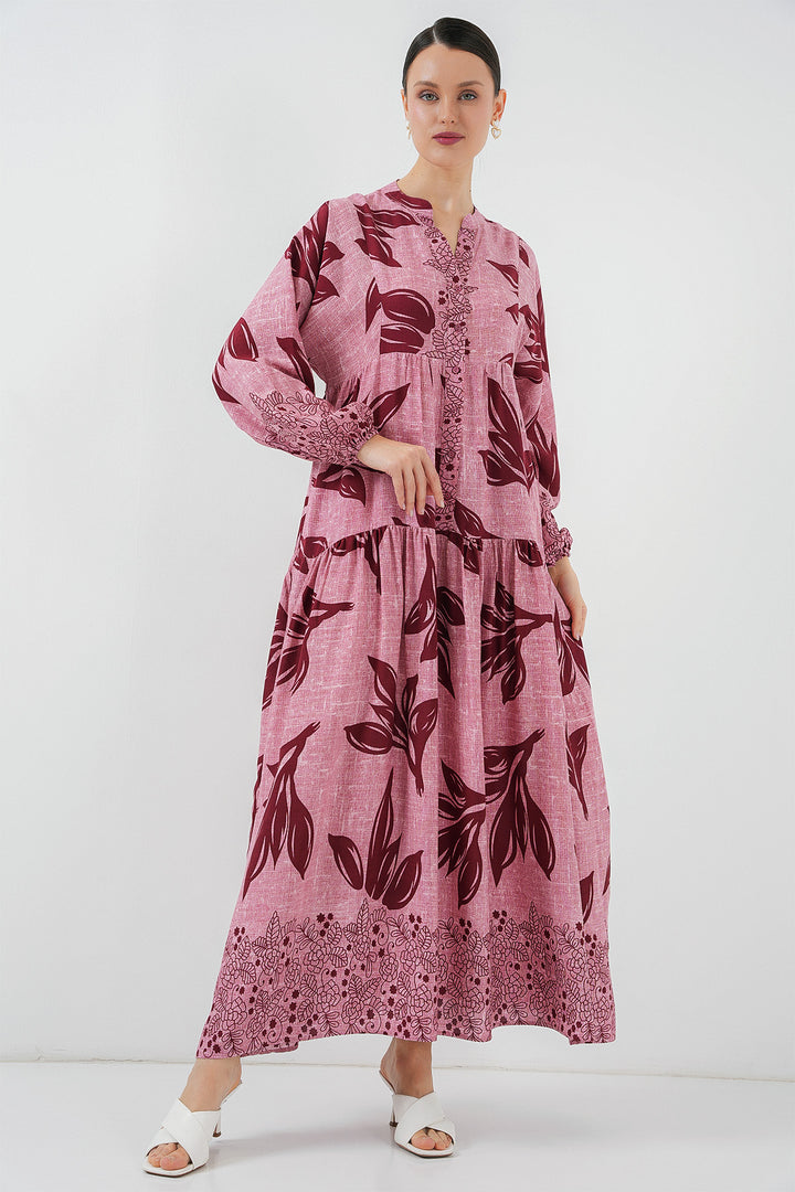 BGD Women Authentic Patterned Hijab Dress - Y. Rose Dry - Teaneck
