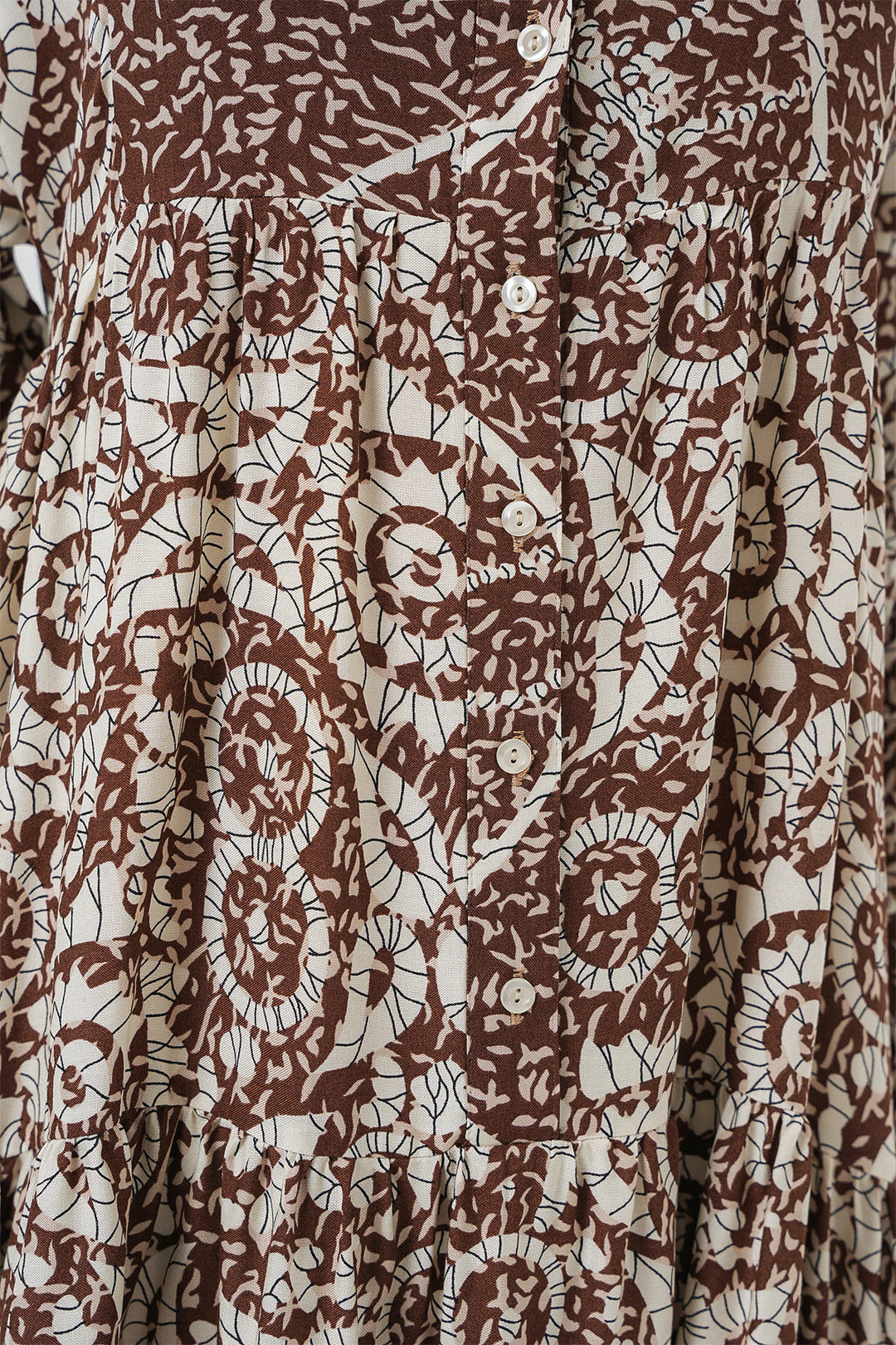BGD Women Authentic Patterned Hijab Dress - Dark Brown - Sarnia