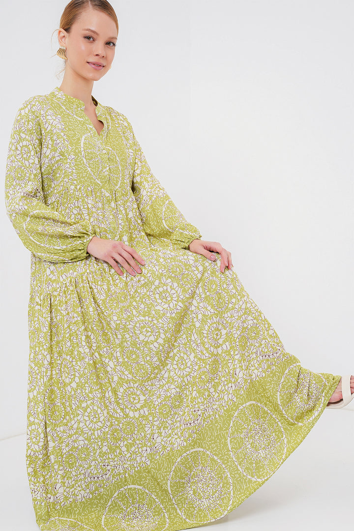 BGD Women Authentic Patterned Hijab Dress - Green 8 - Arlington Heights