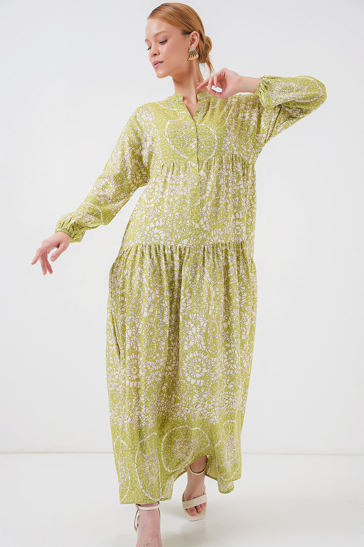 BGD Women Authentic Patterned Hijab Dress - Green 8 - Arlington Heights