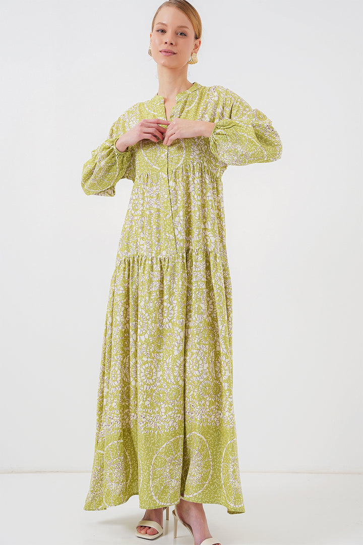 BGD Women Authentic Patterned Hijab Dress - Green 8 - Arlington Heights