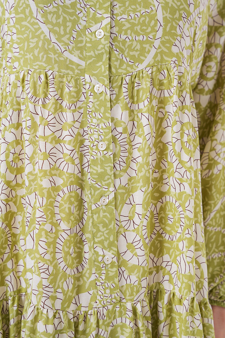 BGD Women Authentic Patterned Hijab Dress - Green 8 - Arlington Heights