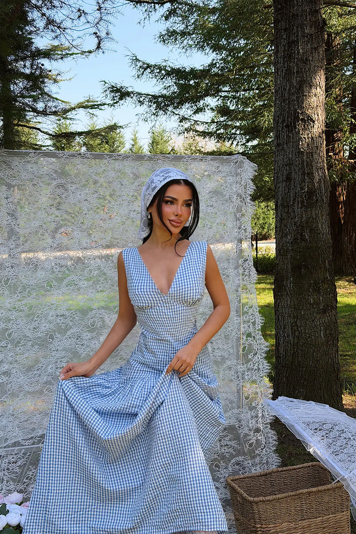 EYY Women Blue Plaid Dress - Câmara de Lobos