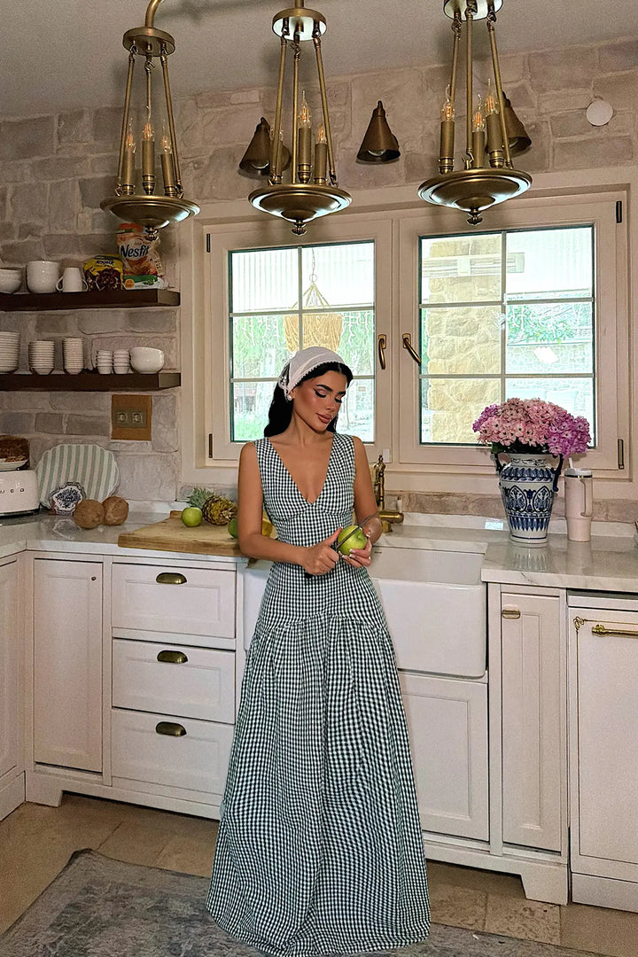 EYY Women Green Plaid Dress - Sanlúcar de Barrameda