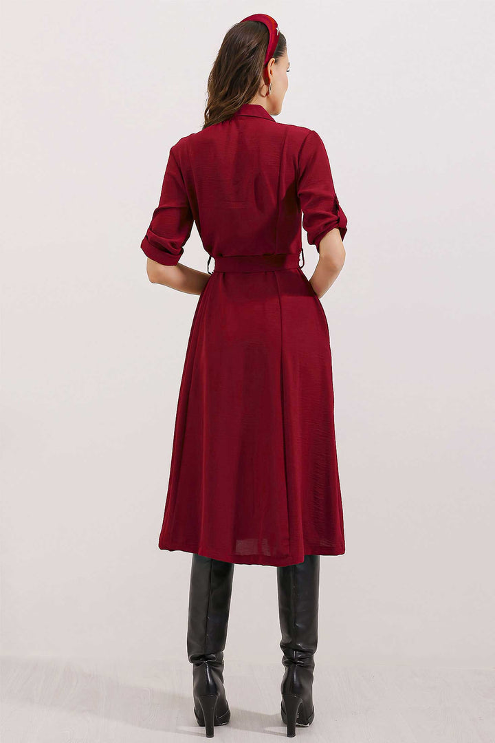 BGD Women Woman Red Belted Shirt Dress 2442 - Ingolstadt